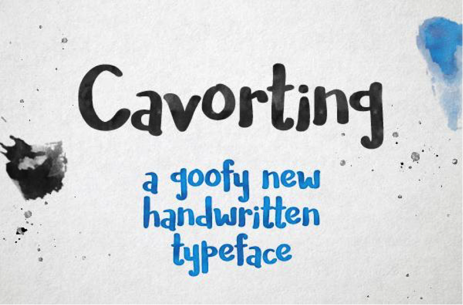 Cavorting Font for postcards