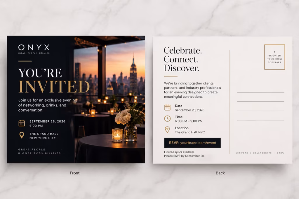Invitation postcard