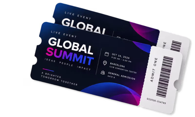 Printed event tickets Printed event tickets